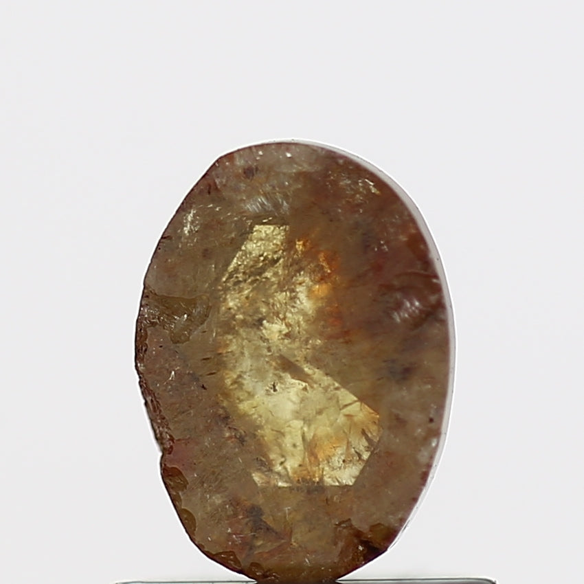 0.54 Carat Rose Cut Oval Yellow Natural Loose Diamond 6.2 MM