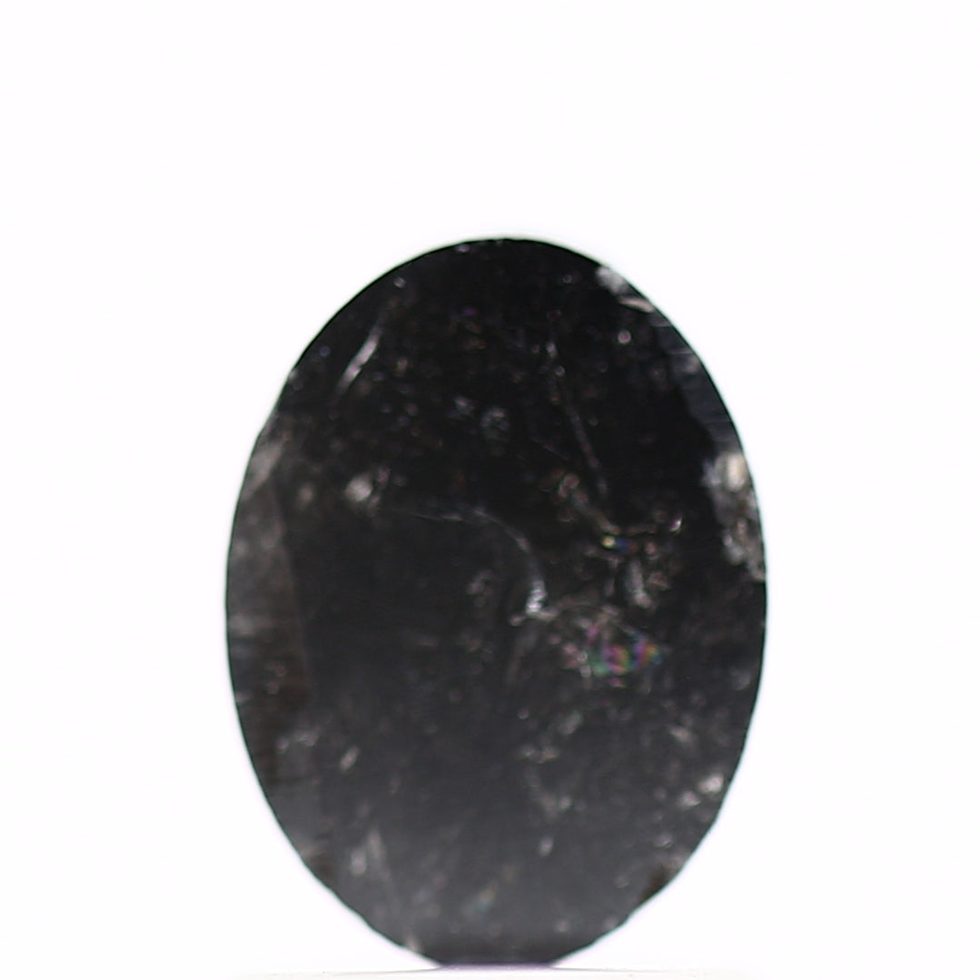 1.02 Carat Salt and Pepper Black Oval Cut Diamond 8.02 MM