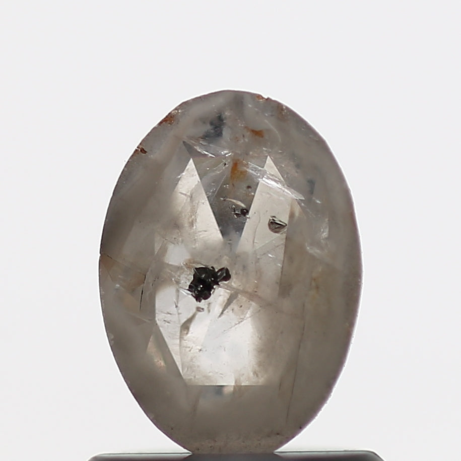 0.55 Carat Oval Cut Natural Pepper And Salt Diamond 6.30 MM