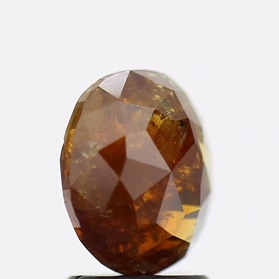 1.72 Carat Natural Cognac Brown Oval Salt and Pepper Diamond 8.2 MM