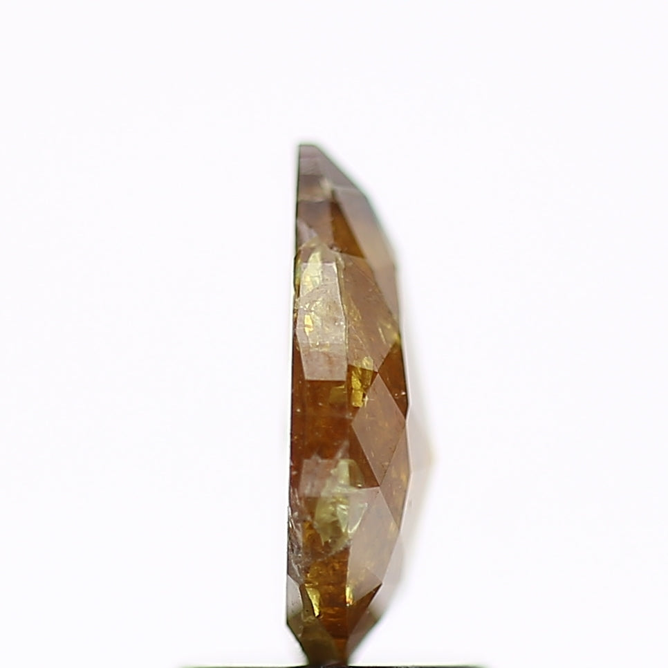 1.50 Carat Pear Salt and Pepper Diamond Yellowish Orange 9.2 MM