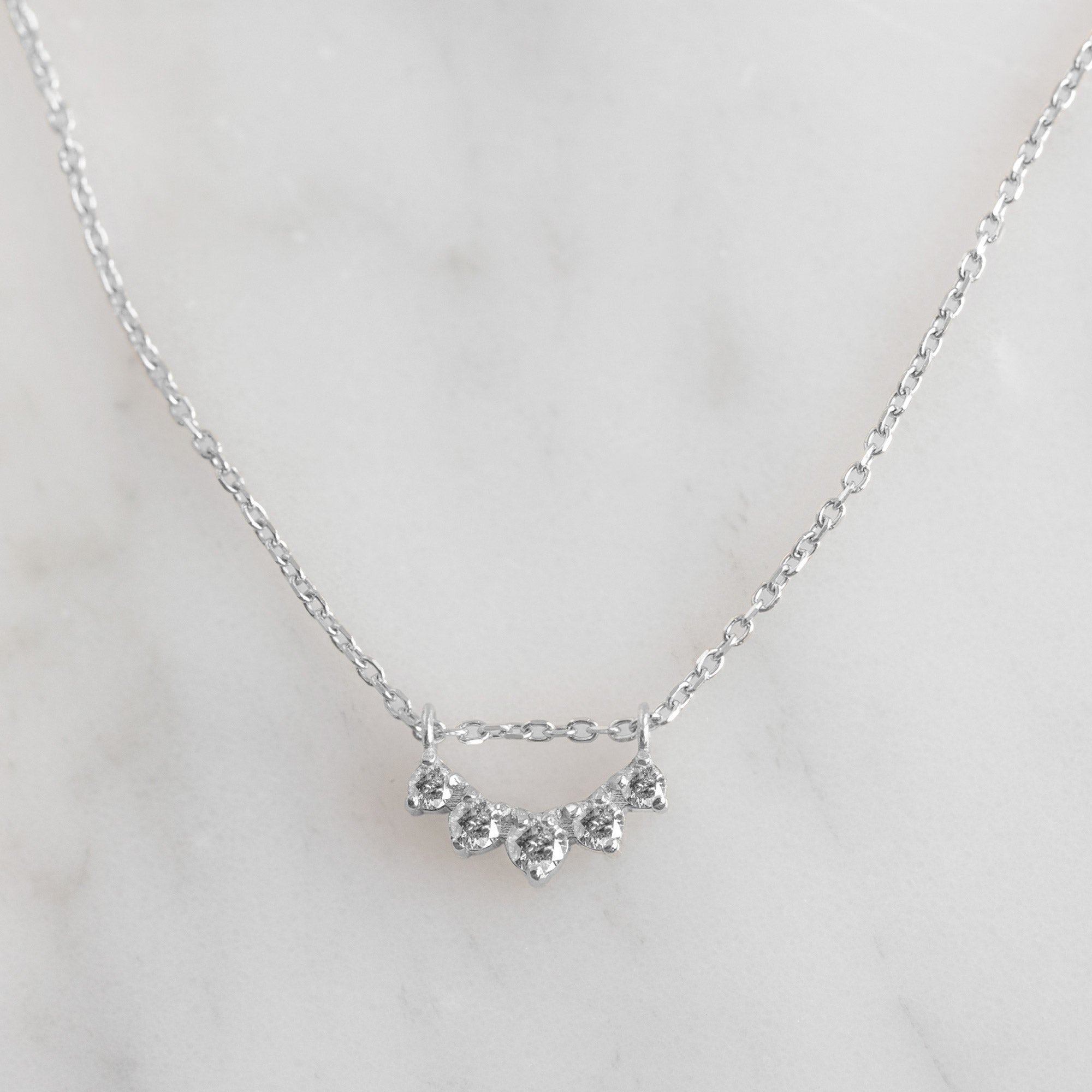 0.13 Carat Round Salt and Pepper Diamond Sunburst Necklace