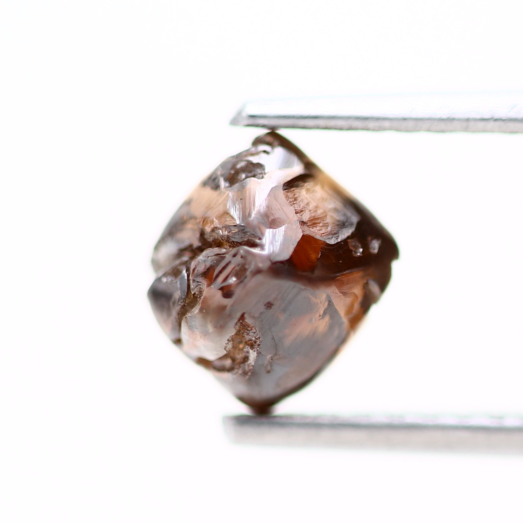1.44 Carat Fancy Cognac Brown Octahedron Raw Rough Diamond 5.70 MM - Blackdiamond