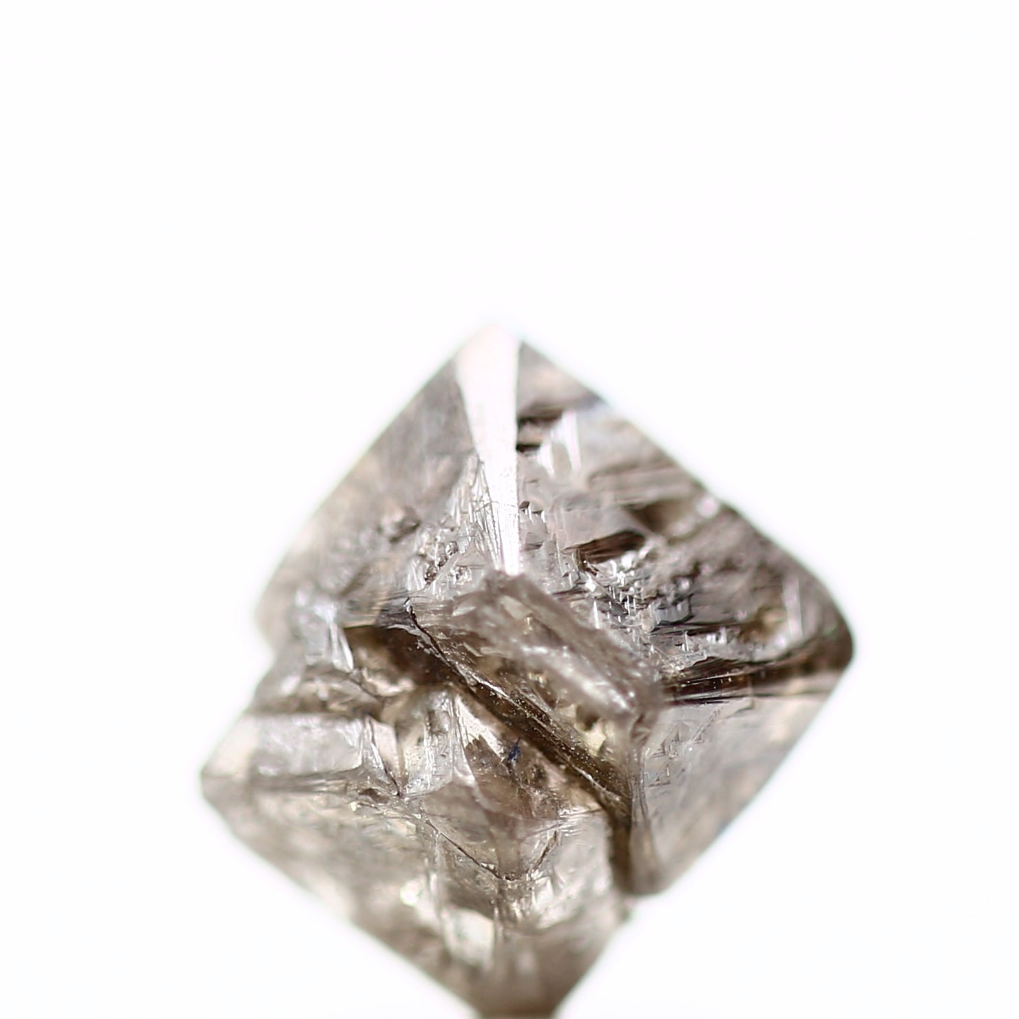 3.56 Carat Natural Fancy Cognac Brown Octahedron Rough Diamond 8.15 MM - Blackdiamond