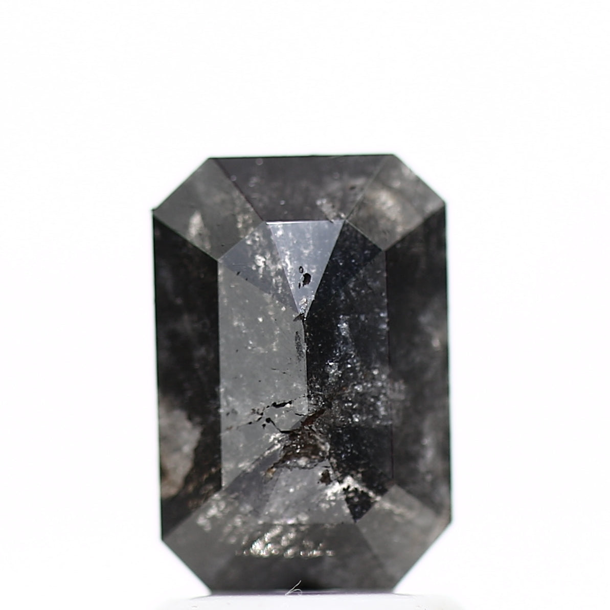 1.11 Carat 8.20 MM Natural Black Emerald Salt and Pepper Diamond - Blackdiamond