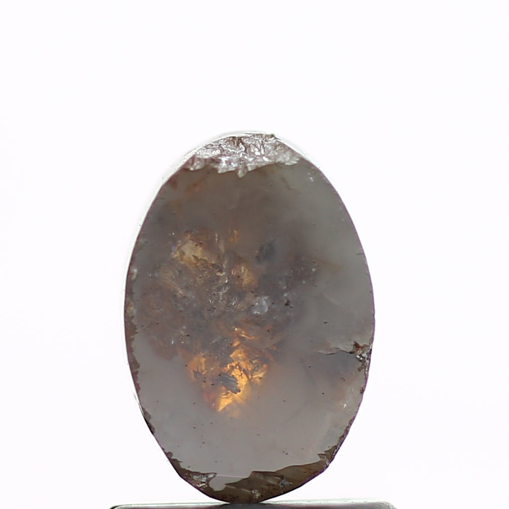 1.22 Carat Natural Rustic Oval Brown Diamond 7.2 MM