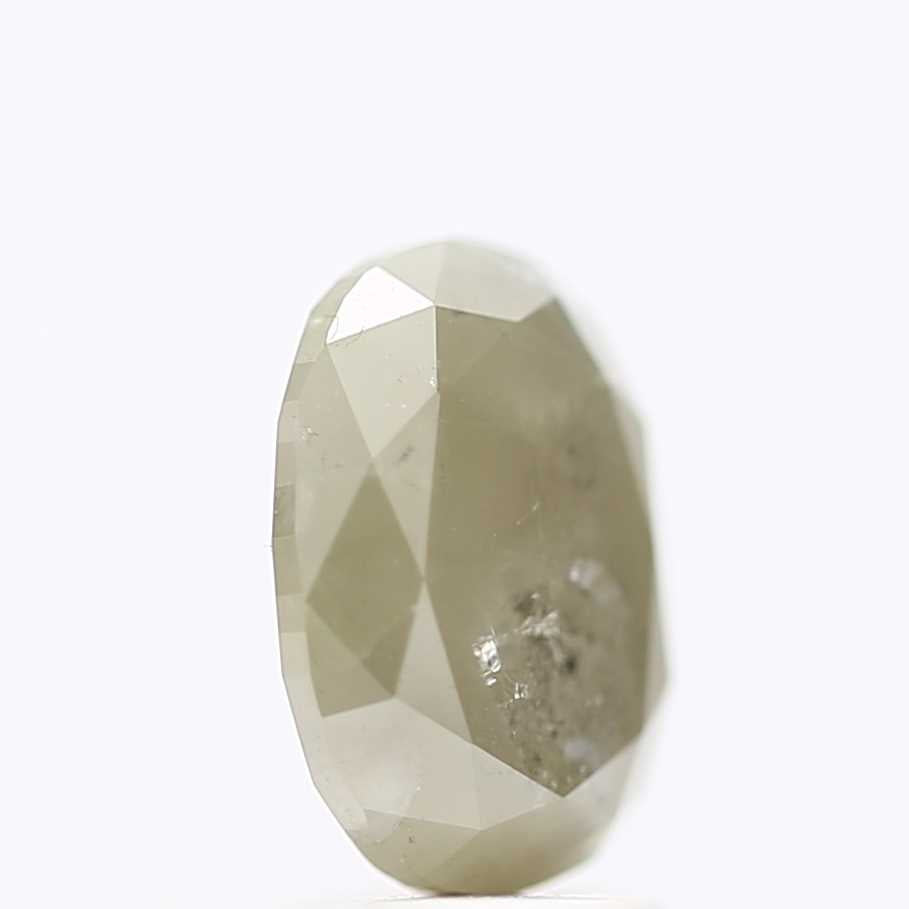 2.73 Carat Gray Oval Cut Rustic Natural Diamond 9.6 MM