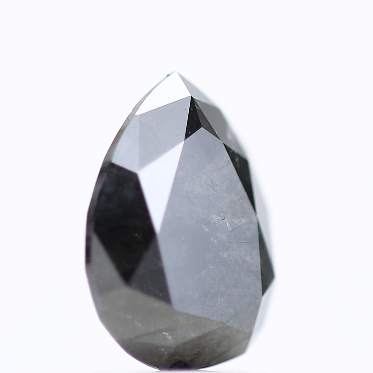 1.84 Carat Gray Black Salt and Pepper Pear Diamond 9.16 MM
