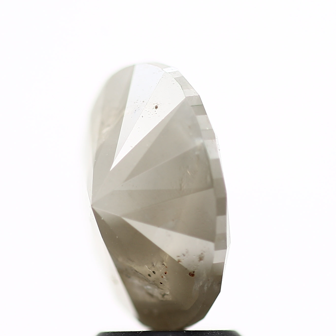 2.78 Carat Natural Milky Gray Oval Salt Pepper Diamond 10.50 MM