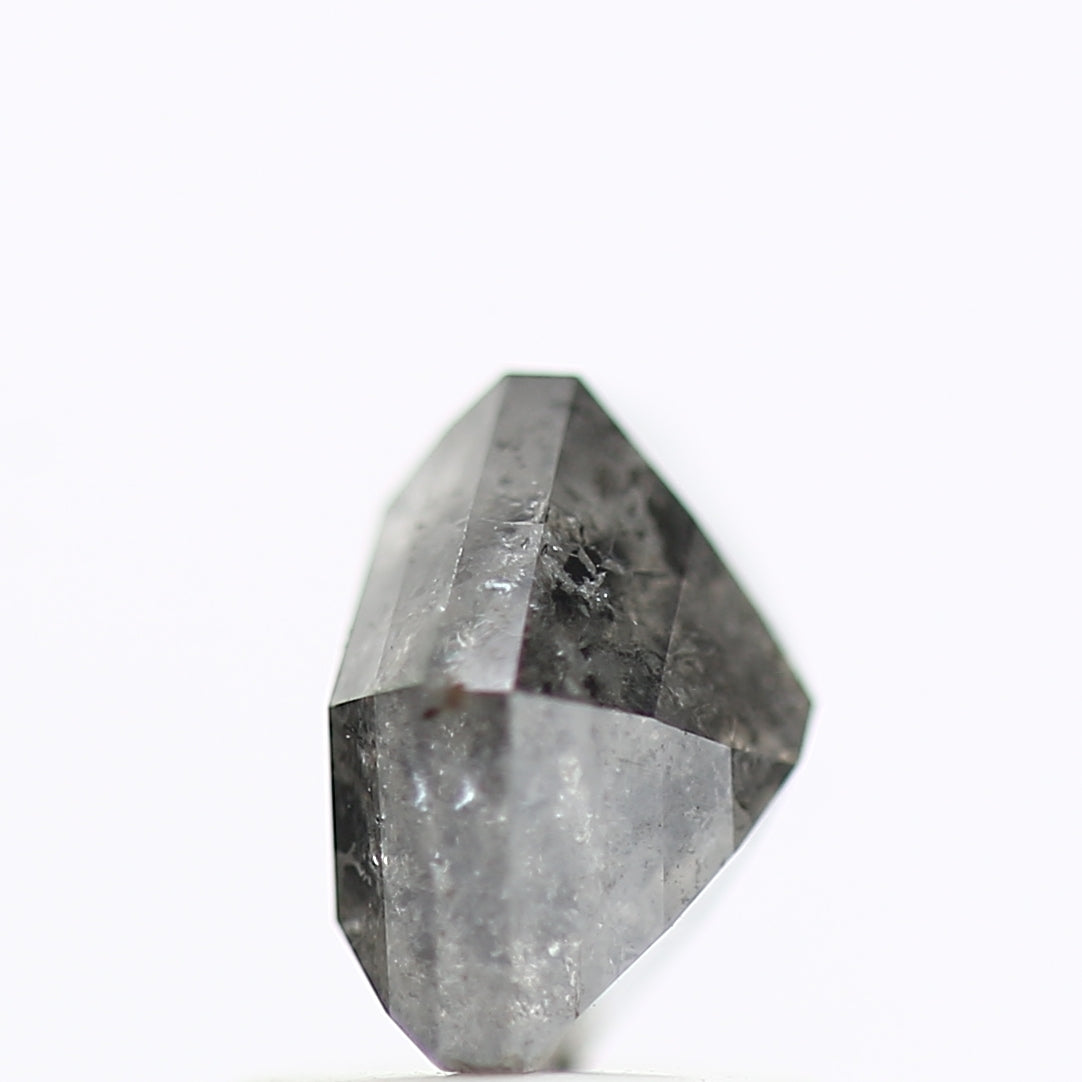1.54 Carat Grey Hexagon Salt and Pepper Diamond 8.41 MM