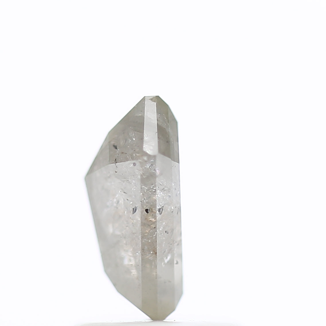 0.88 Carat Coffin Cut Fancy Gray Salt & Pepper Diamond 7.46 MM