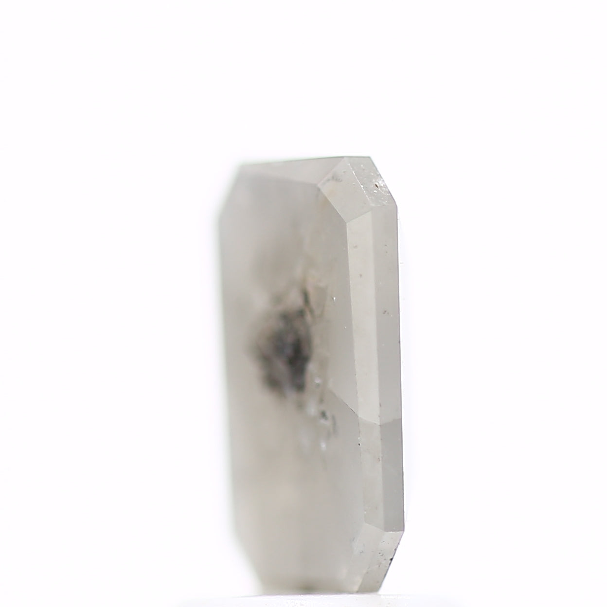 1.48 Carat 8.58 MM Emerald Gray Natural Loose Rustic Diamond - Blackdiamond