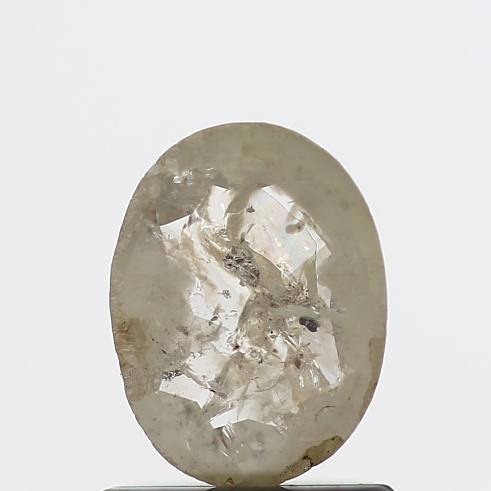 0.58 Carat Oval Natural Raw Salt and Pepper Diamond 6.80 MM