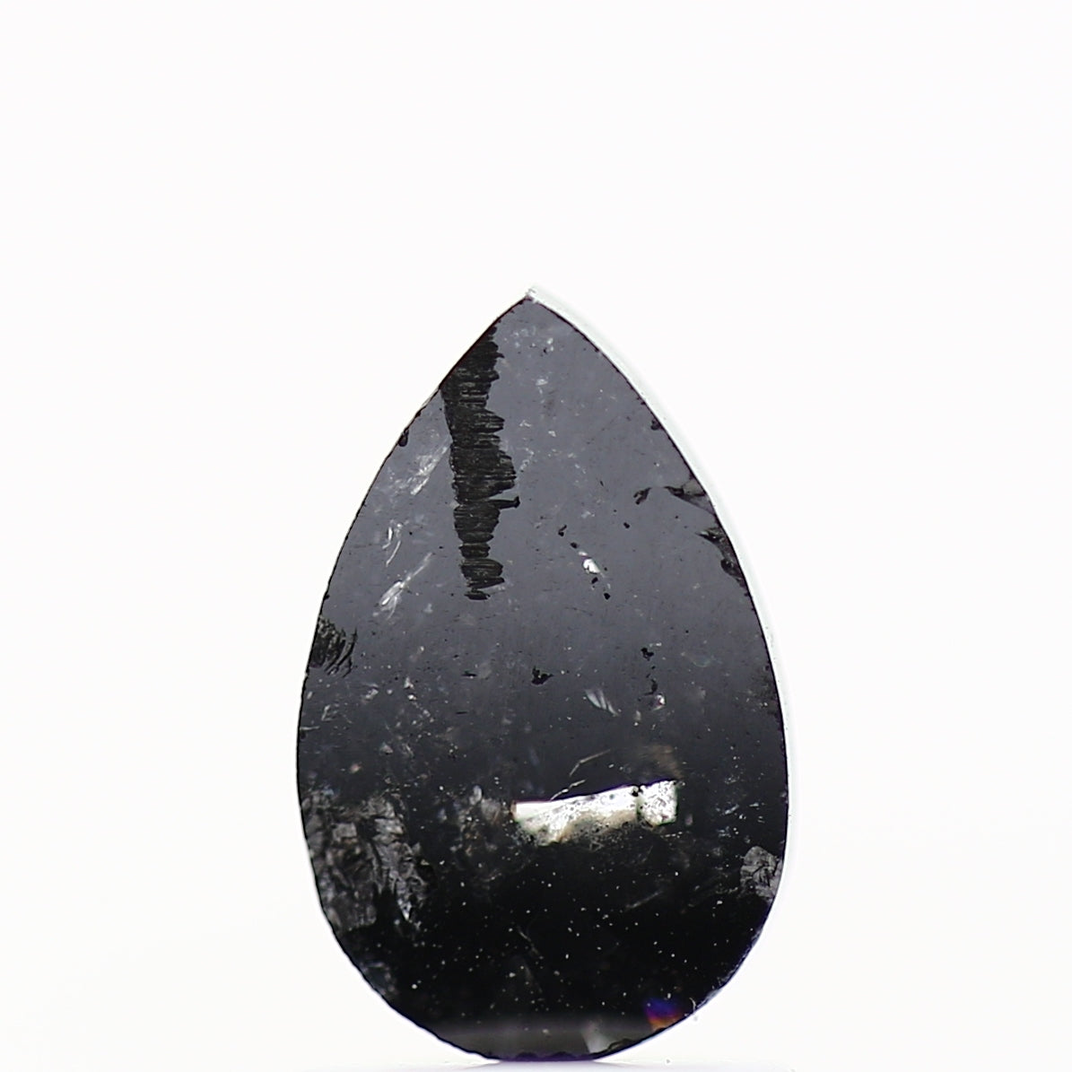 1.08 Carat Black Rose Cut Diamond For Pear Engagement Ring