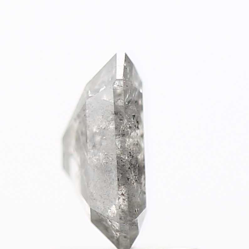 0.94 Carat 7.08 MM Fancy Icy Gray Emerald Cut Salt and Pepper Diamond - Blackdiamond