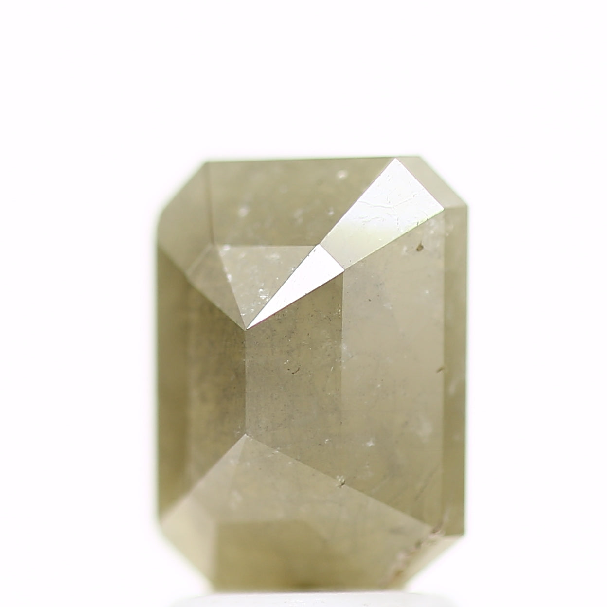 2.57 Carat 8.56 MM Natural Gray Rustic Emerald Loose Diamond - Blackdiamond