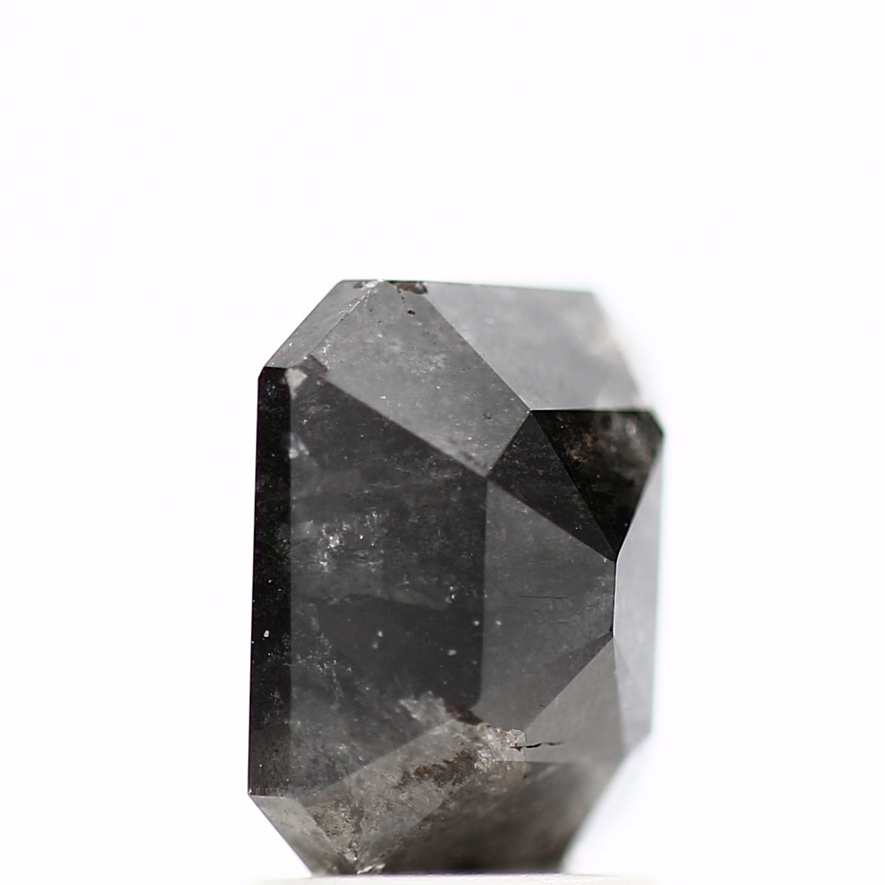 2.48 Carat 8.18 MM Fancy Black Emerald Cut Salt and Pepper Diamond - Blackdiamond