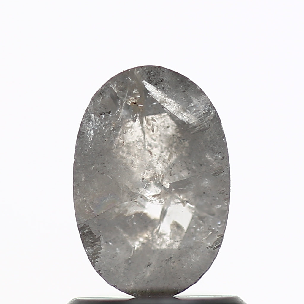0.99 Carat Natural Oval Rose Cut Ethical Salt and Pepper Diamond