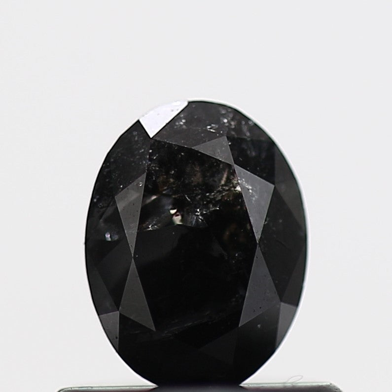 0.48 Carat Black Oval Double Rose Cut Natural Diamond 5.70 MM