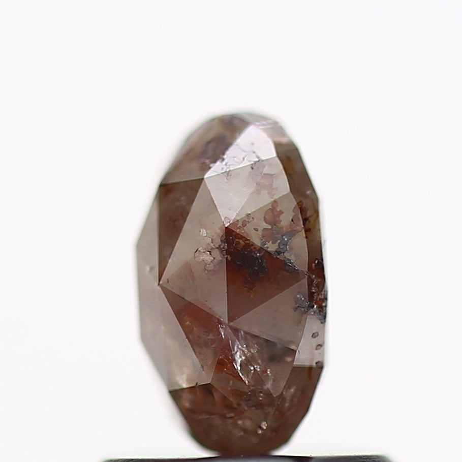 0.80 Carat Natural Rustic Oval Red Diamond 6.6 MM