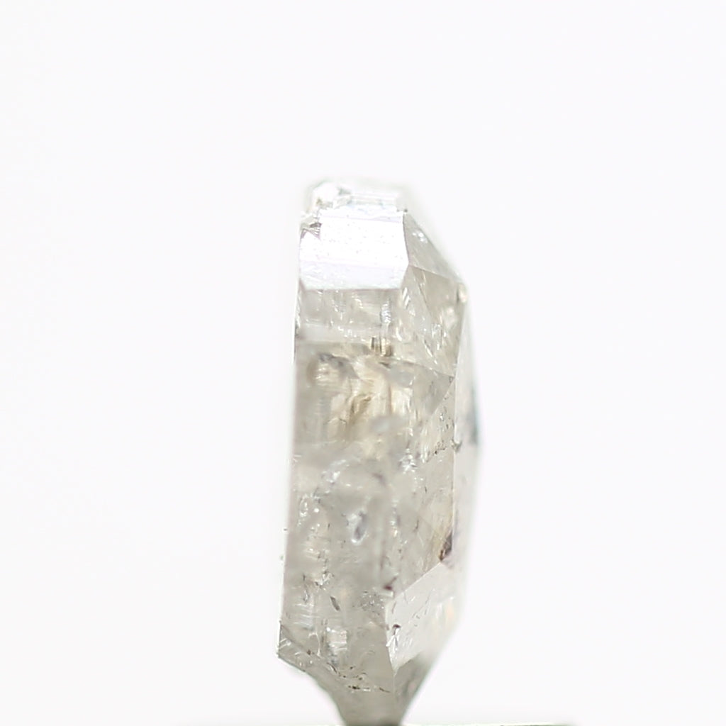 1.23 Carat Natural Oval Icy Salt and Pepper Diamond 7.35 MM