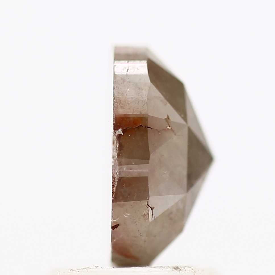 Natural Gray Rose Cut 1.2 Ct Oval Diamond 7.55 MM