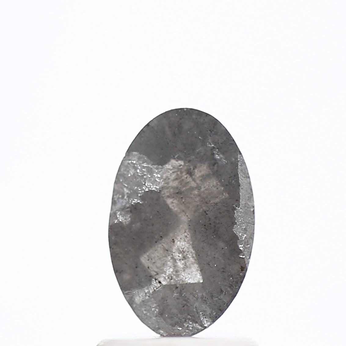 0.85 Carat Salt and Pepper Rose Cut Oval Diamond 8.32 MM