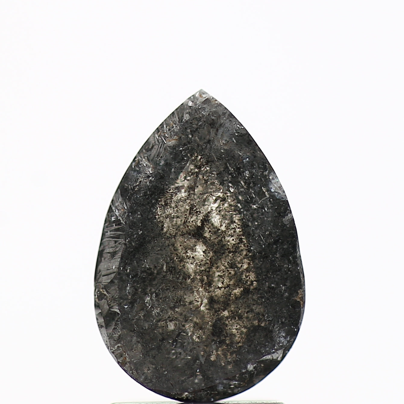 1.82 Carat Natural Gray Pear Rose Cut Diamond For Ring