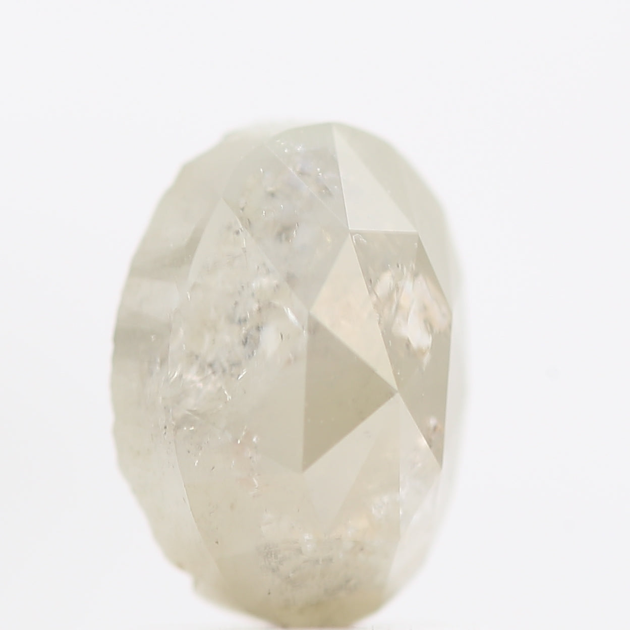 1.43 Carat Natural Oval Shape Rose Cut Icy Diamond 7.30 MM