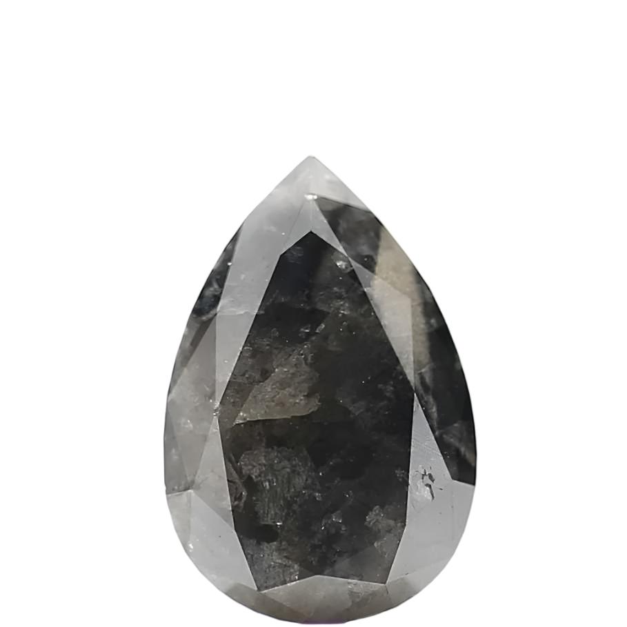 1.69 Carat Gray Natural Brilliant Pear Cut Diamond For Ring