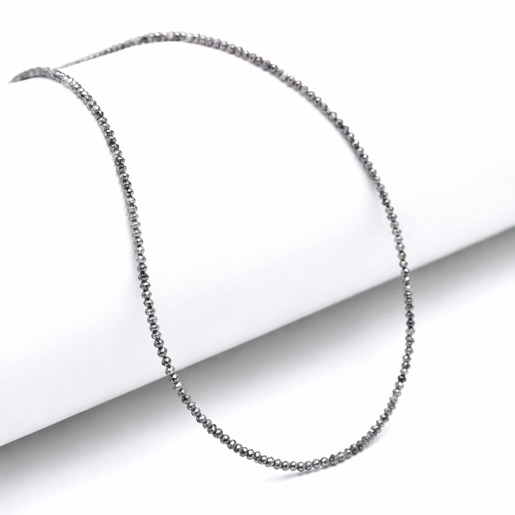 Salt & Pepper Natural Grey Diamond Rondelle Faceted Beads 2.5 mm