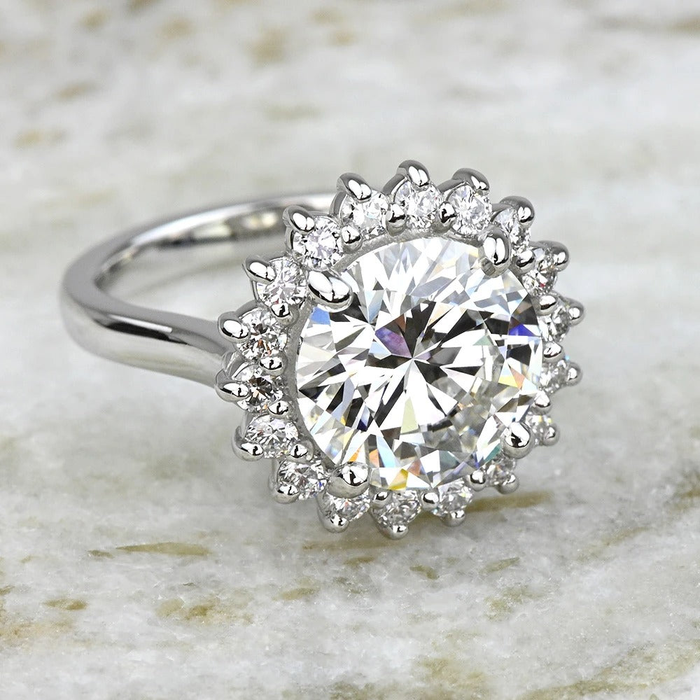 4 Carat Aurora Round Lab Diamond Engagement Ring