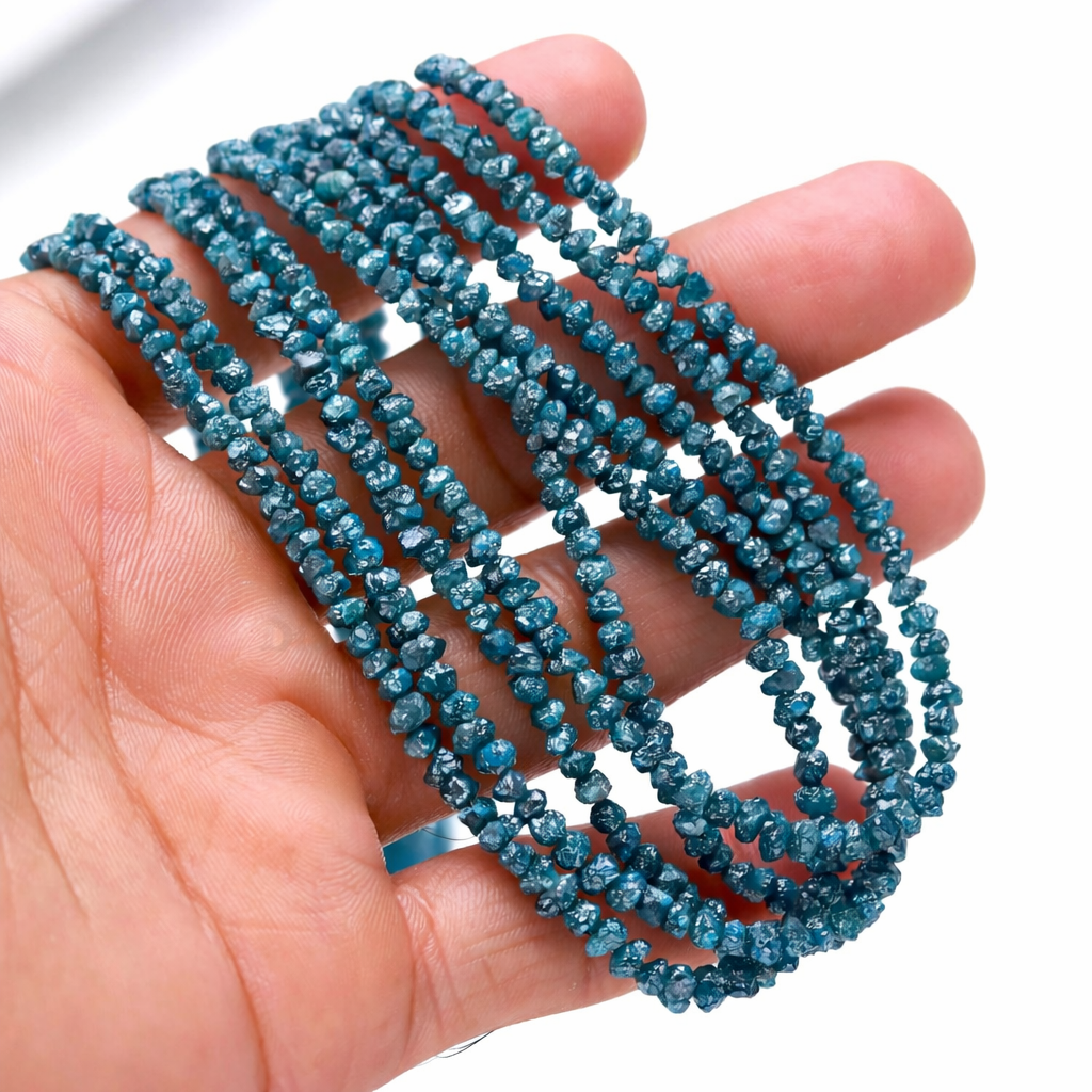 AAA+ Blue Diamond Rough Beads Uncut Raw Gemstone Jewellery 2.5-4 mm