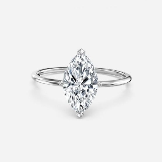 Bdaya Marquise Solitaire Engagement Ring 14K / 18K Solid Gold