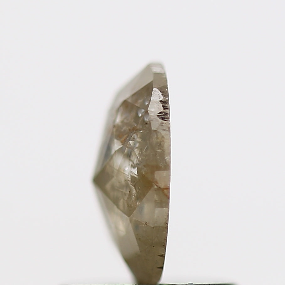 0.60 Carat Oval Rose Cut Salt and Pepper Diamond 6.9 MM