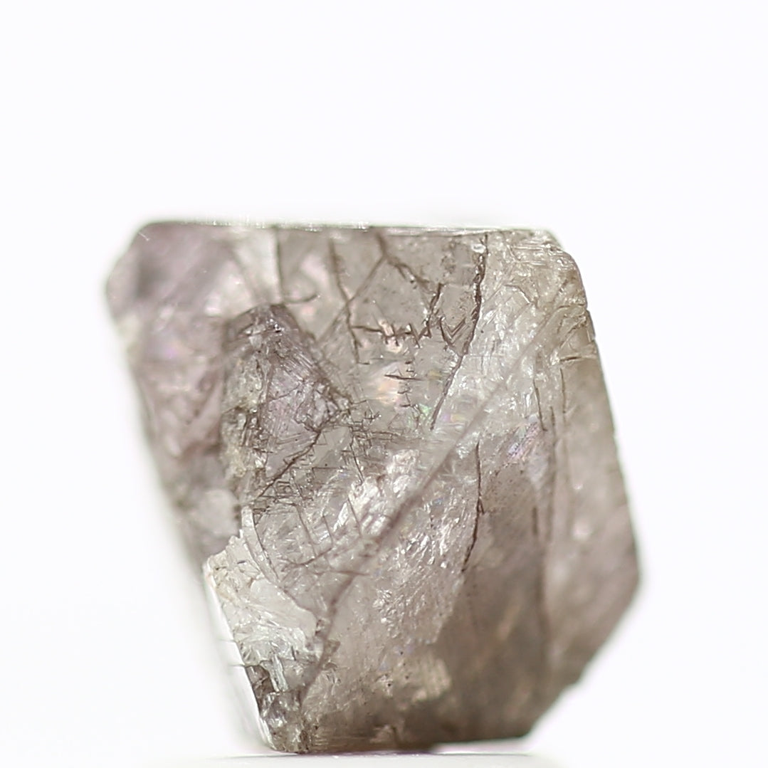 2.56 Carat Raw Uncut Diamond Octahedron Pink Purple Diamond 7.85 MM - Blackdiamond