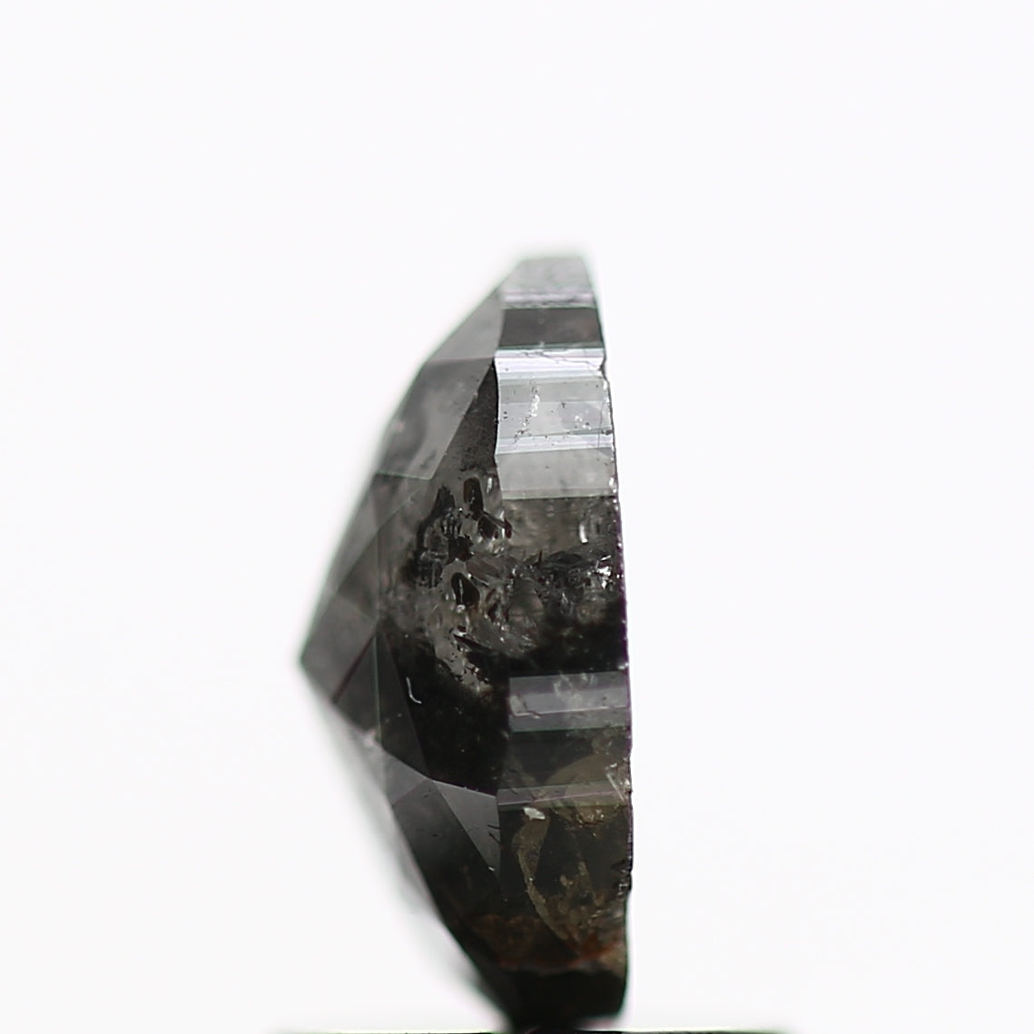 1.41 Carat Oval Natural Black Salt and Pepper Loose Diamond 8.10 MM
