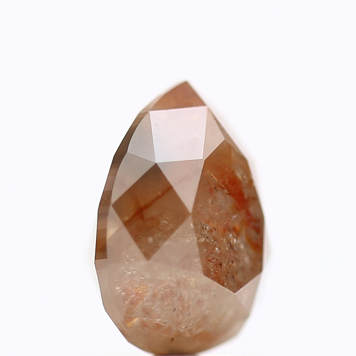 2.12 Carat Pear Cut Orange Salt And pepper Diamond 8.38 MM