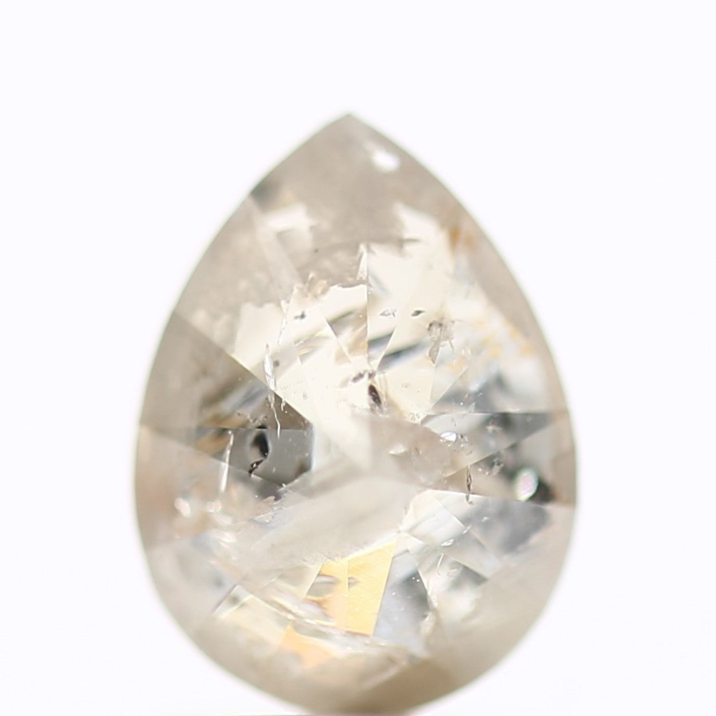 1.70 Carat Fancy Pear Salt and Pepper Gray Diamond 8.34 MM