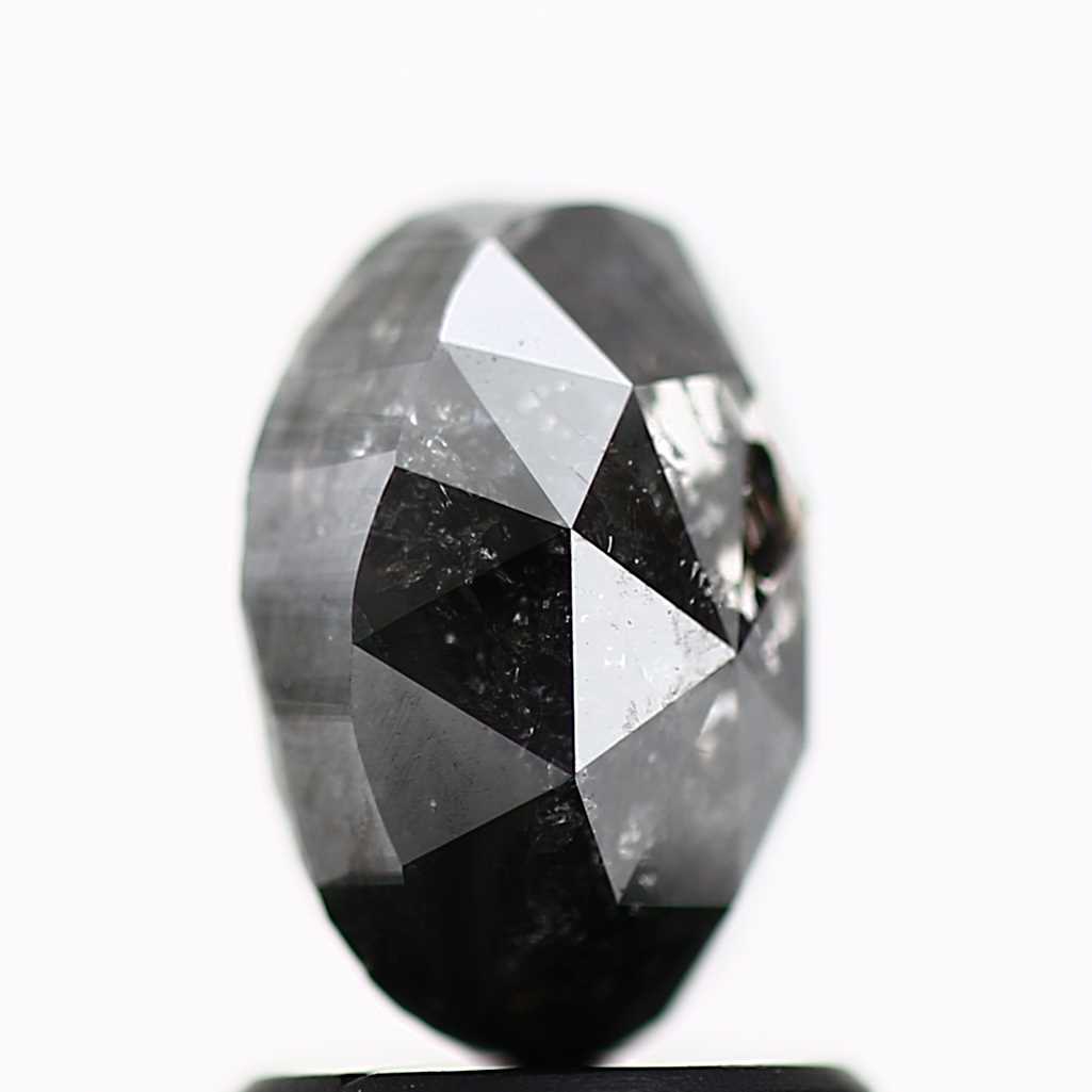 1.65 Carat Rose Oval Cut Salt and Pepper Diamond 7.86 MM