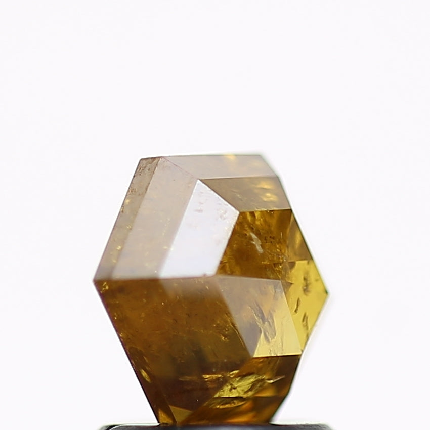 1.51 Carat Natural Yellow Hexagon Salt and Pepper Diamond 6.6 MM