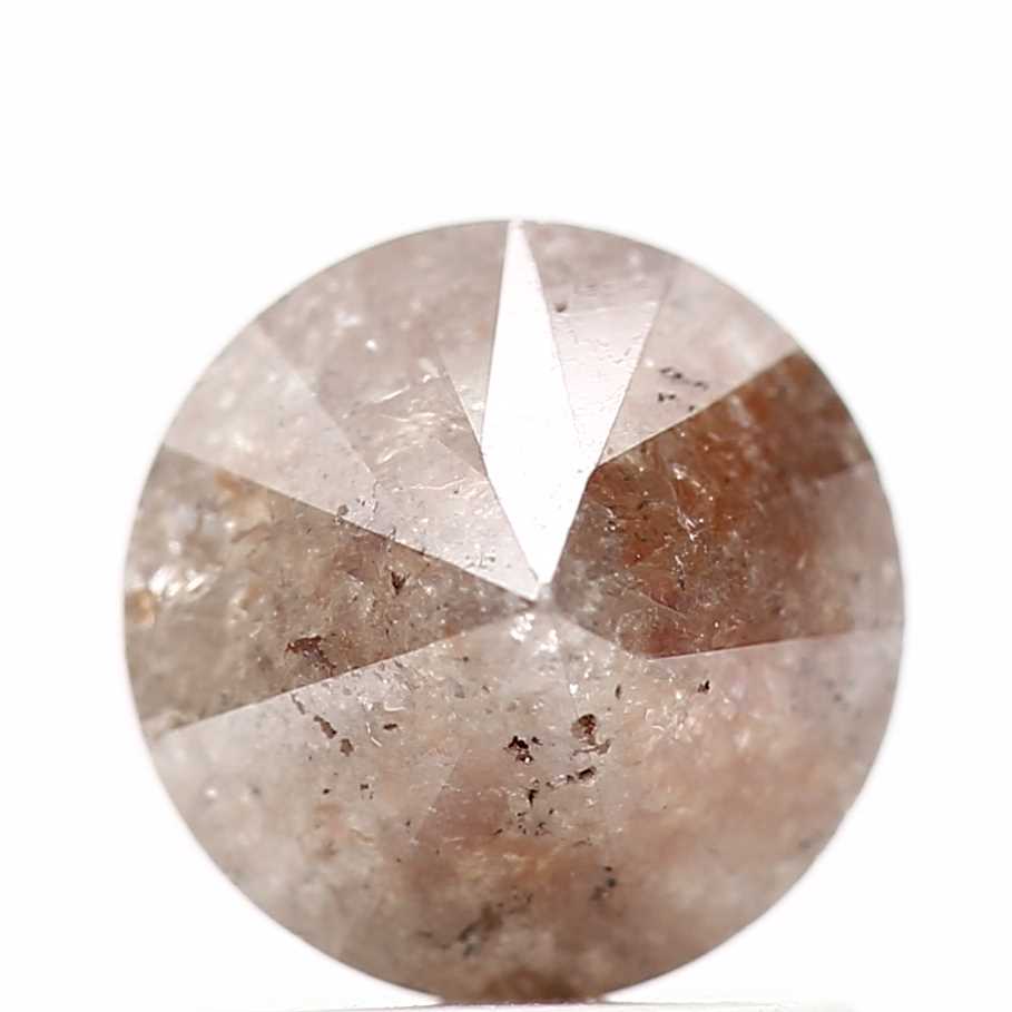 1.35 Carat Round Shape Orange Rustic Natural Loose Diamond 6.55 MM - Blackdiamond