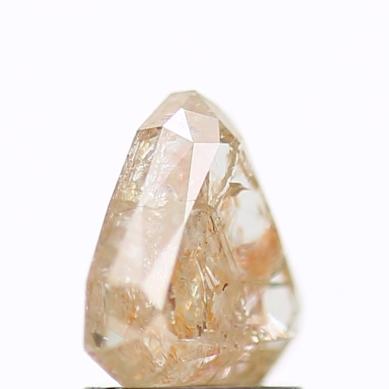 1.42 Carat Natural Orange Trillion Salt and Pepper Diamond 7.3 MM