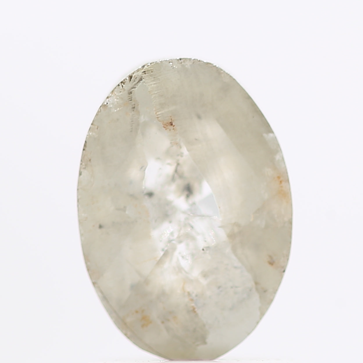 1.01 Carat Natural Oval Rose Cut Icy Diamond 7.70 MM