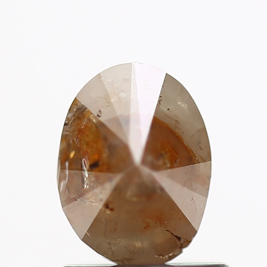 0.81 Carat Orange Oval Cut Natural Diamond 6.70 MM