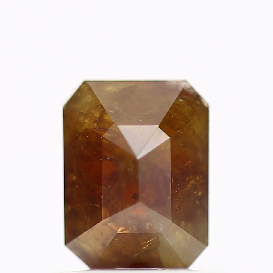 0.83 Carat Natural Emerald Cut Red Brown Salt And Pepper Diamond 6 MM