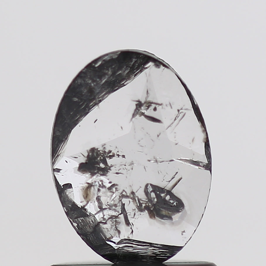 0.46 Carat Oval Slice Loose Salt and Pepper Diamond 7.2 MM