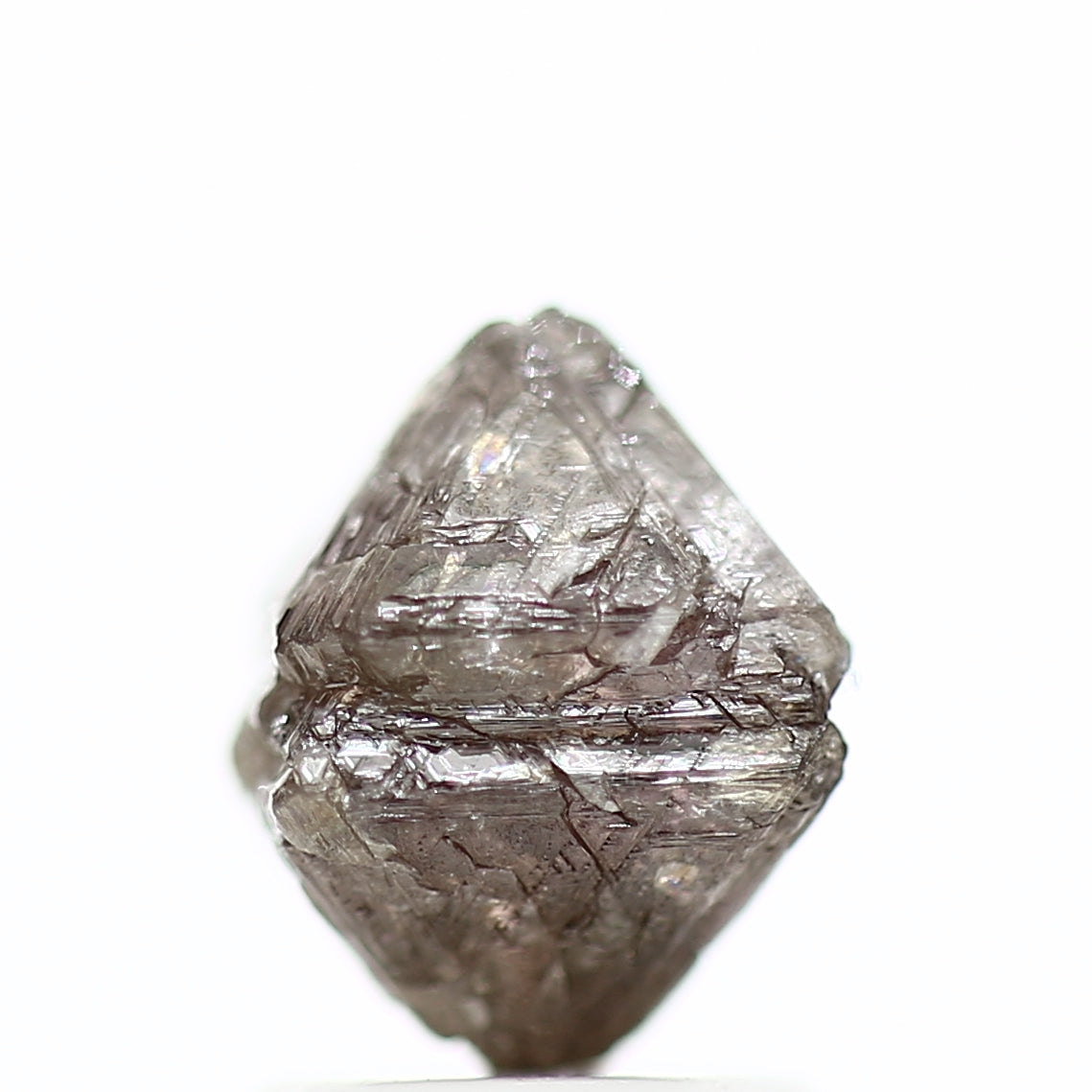 2 Carat Stunning Purple Pink Octahedron Rough Diamond 7.50 MM - Blackdiamond