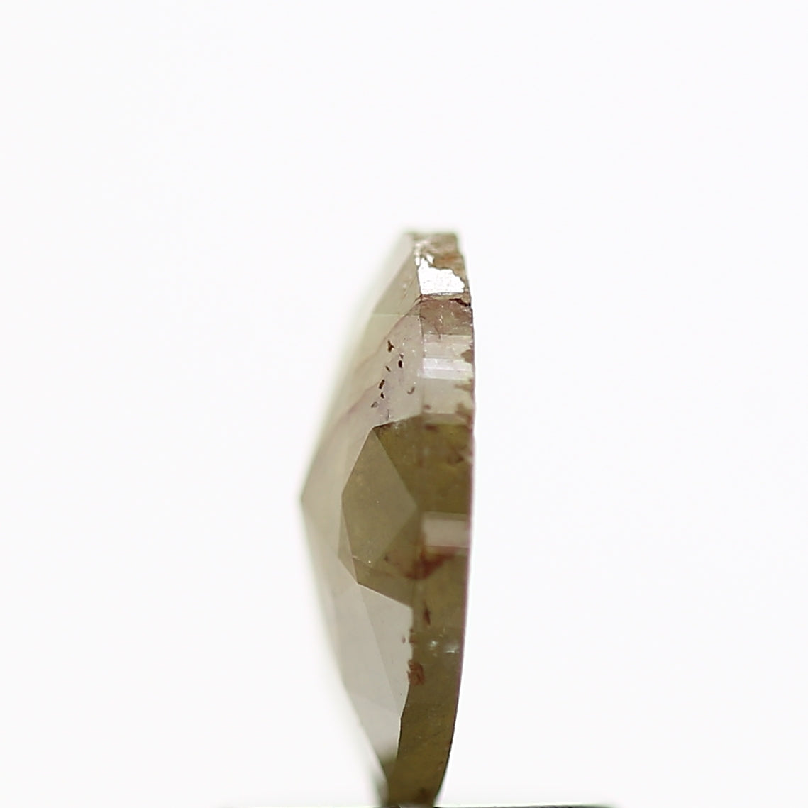 0.82 Carat Natural Rose Cut Oval Yellow Diamond 7.9 MM