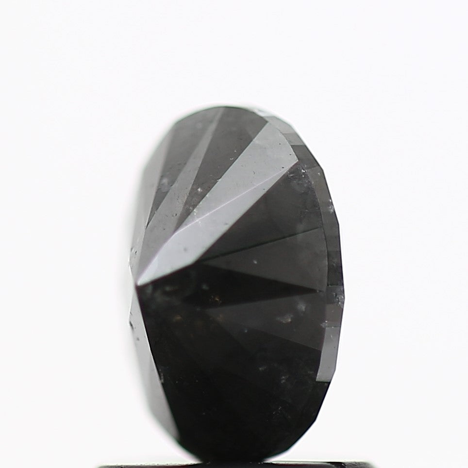 1.20 Carat Fancy Black Oval Cut Natural Diamond 7.17 MM